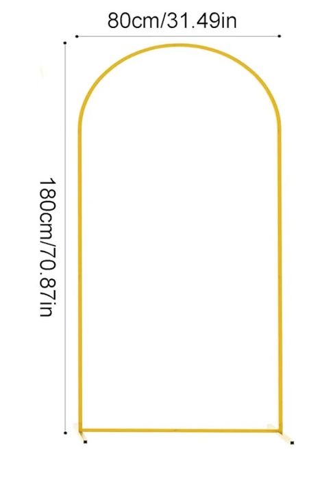 Suporte de Fundo em Arco Metálico para Decoração de Eventos (180cm x 80cm)
