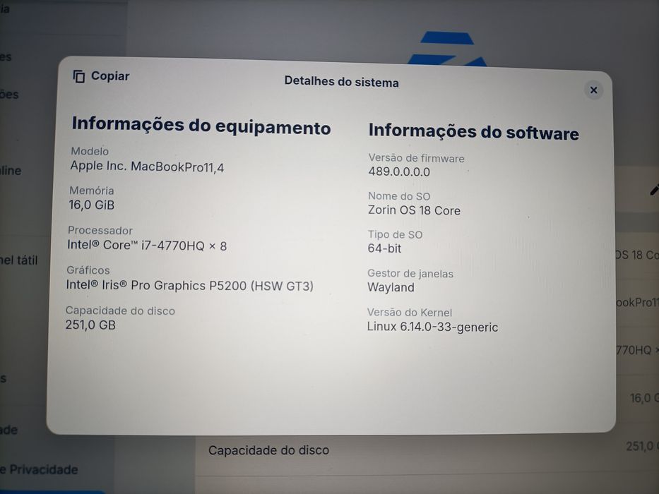 MacBook pro retina modelo A1398