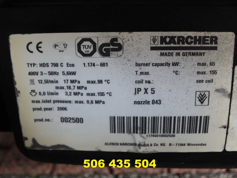 Myjka Ciśnieniowa Karcher HDS 798 C ECO * gorąca woda