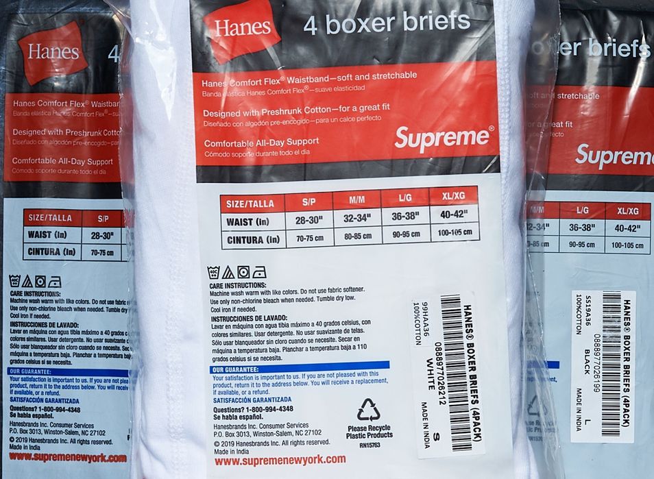 Оригінал! Supreme/Hanes Boxer Briefs (боксери/труси)