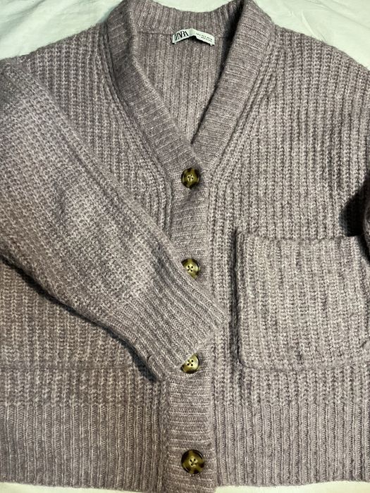 Gruby sweter na guziki Zara S