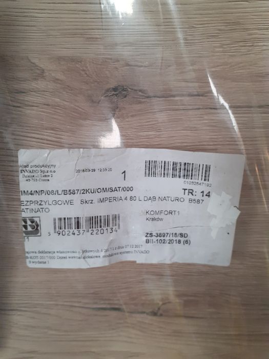 Drzwi bezprzylgowe nowe 80 lewe