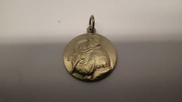 Medalha antiga em Latão de Santo António