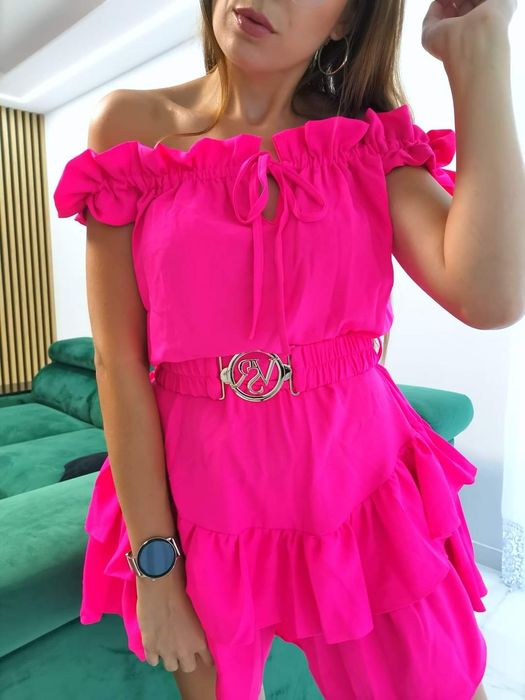 Kombinezon Vasari Rodos czarny różowy printy