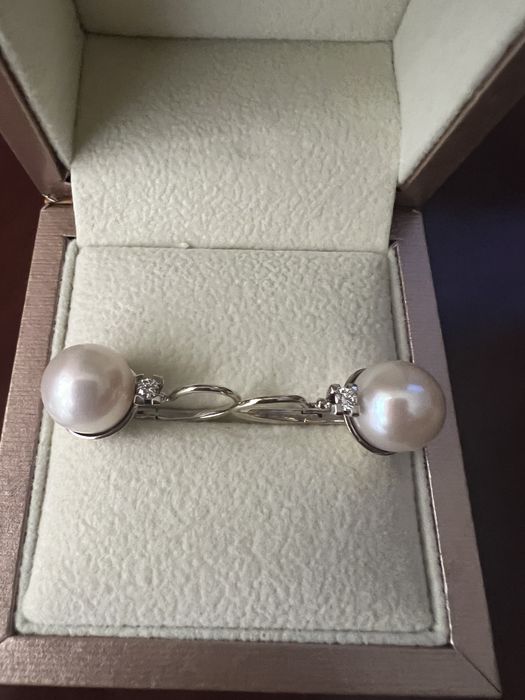 Серьги с бриллиантами и жемчугом