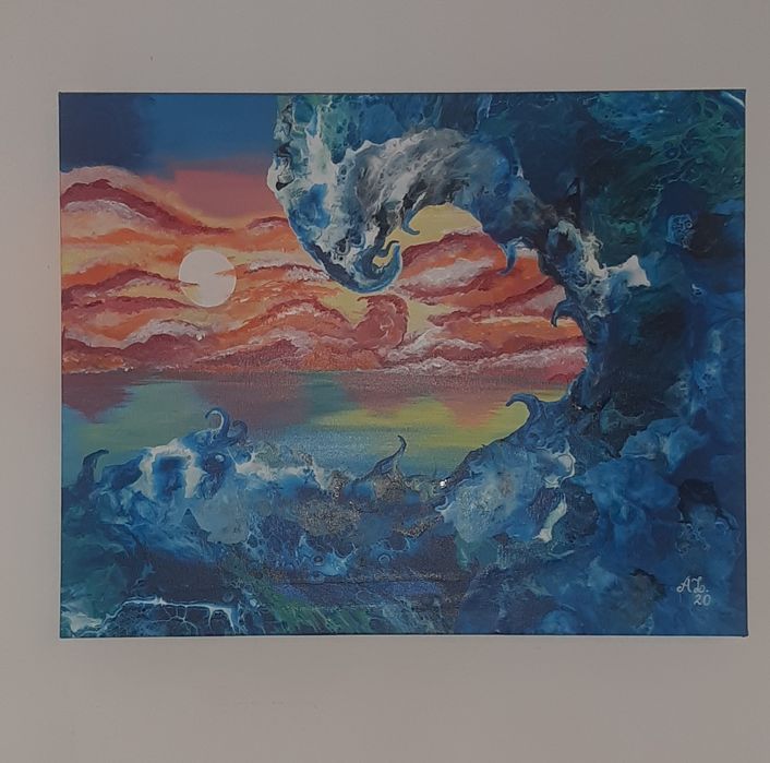 Tela pintada a acrílico