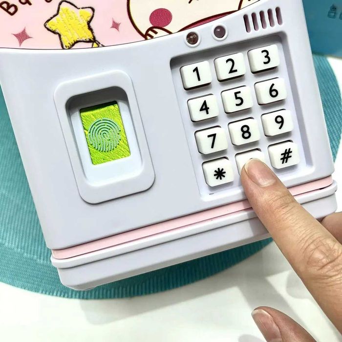 Сейф-копилка Сейф дитячий працює від аккумулятора Рожевий (MK 5398)