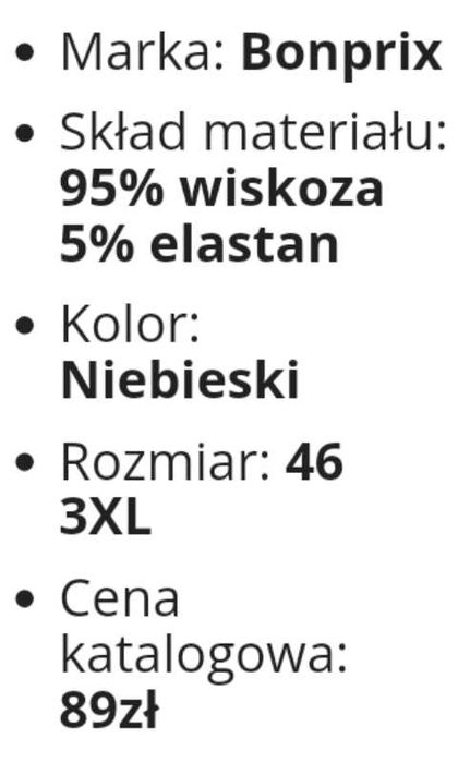 Dluga luzna bluzka Bonprix