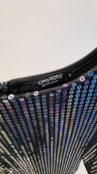 Sukienka cekiny sylwester wesele rozm. S zamek