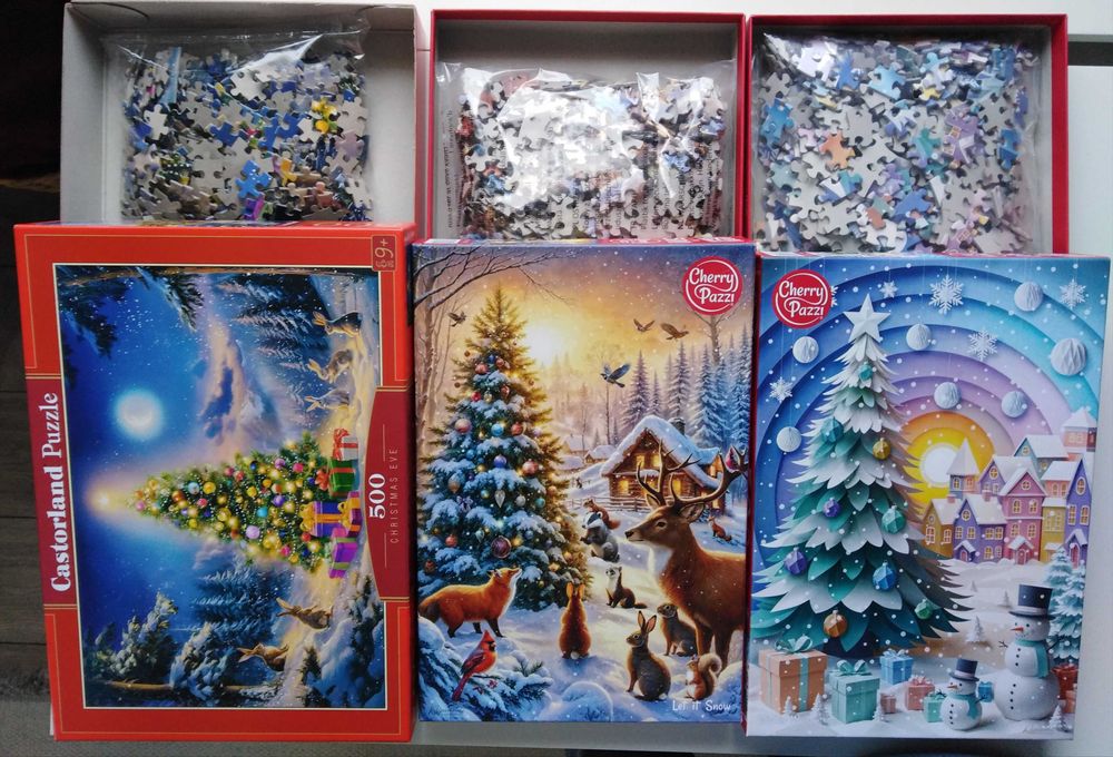Puzzle * 500 * Christmas  Cherry Pazzi Castorland 3 szt.
