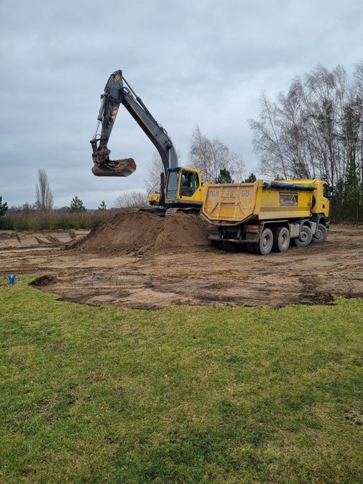 Usługi koparkami,ładowarką,spycharką oraz transport materiałów sypkich