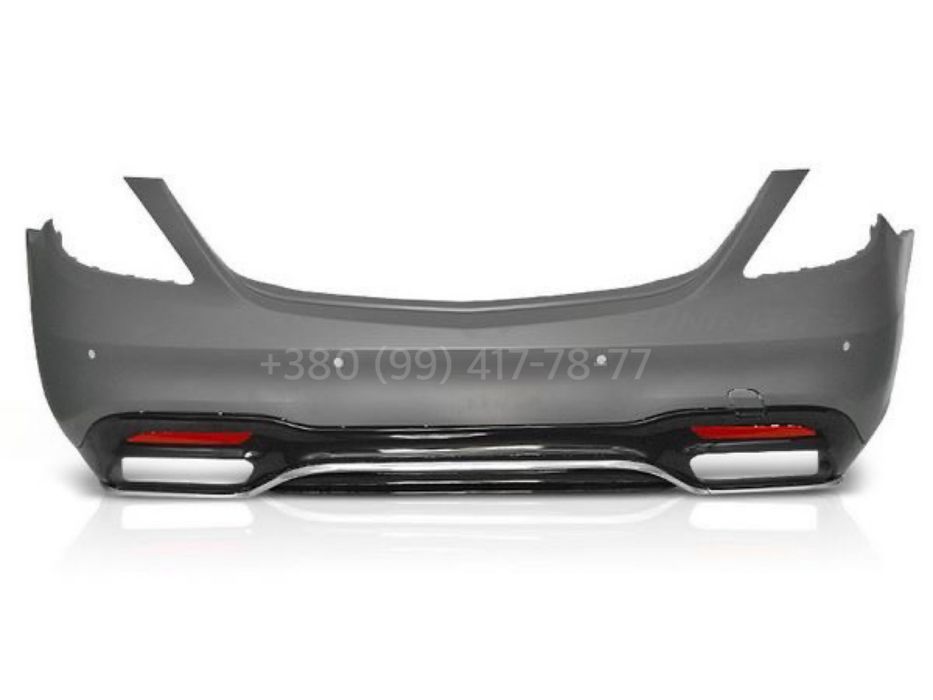 Бампер S63 AMG Mercedes S-Class W222 Рестайлинг Насадки Диффузор