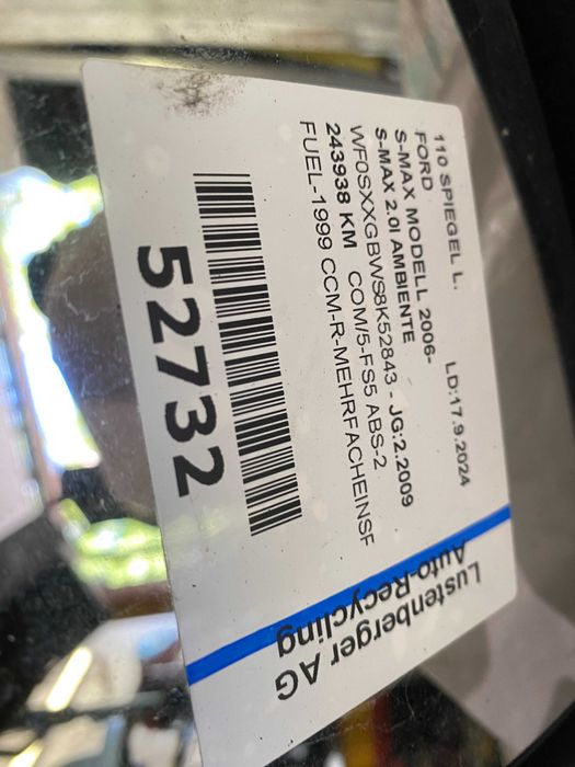 Ford S-Max lusterko lewe 06-