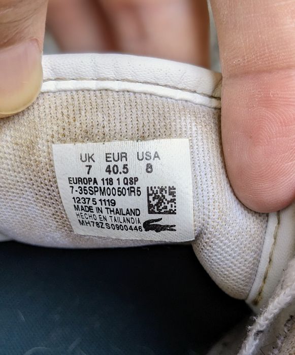 Кеди кросівки білі Lacoste 40,5 р