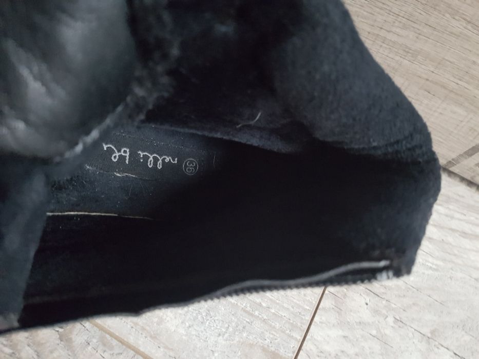 Czarne botki, wysokie tenisowki  z ćwiekami, lekko ocieplane 36, 23cm