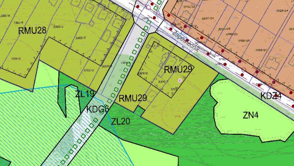 Działka budowlana RMU29 Łuków 42m x 100m