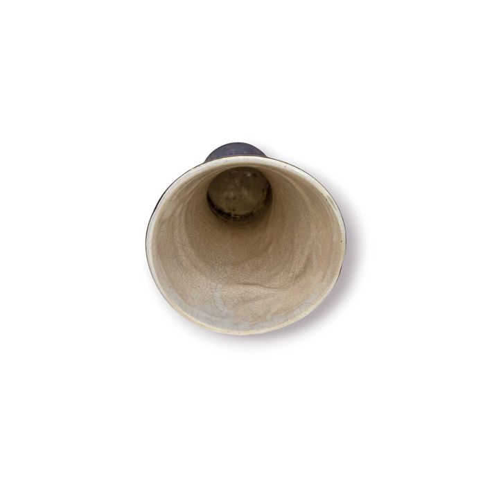 Vaso Náutico com Navio à Vela– 27cm |Cerâmica Texturada Tons Roxo/Azul