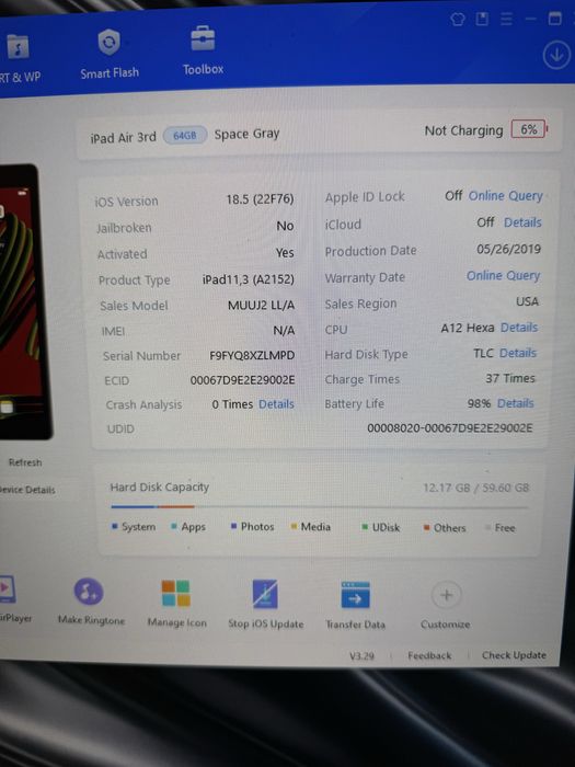 iPad Air 3 64gb wifi space gray  10.5 2020 гарантія для ігор/навчання
