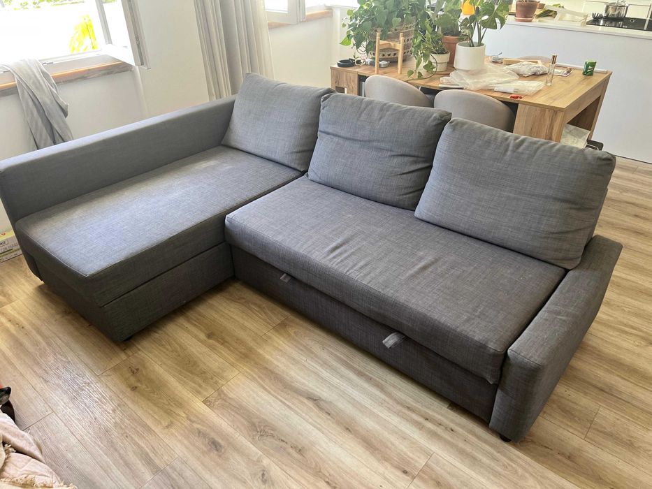 IKEA Sofá-Cama FRIHETEN c/arrumação cinza esc.