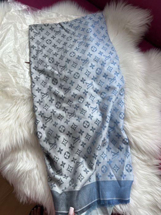 Louis vuitton szal szalik szaliczek chusta chustka z lv niebieska