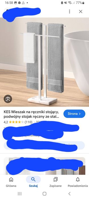 Podwójny uchwyt na ręcznik że stali nierdzewnej