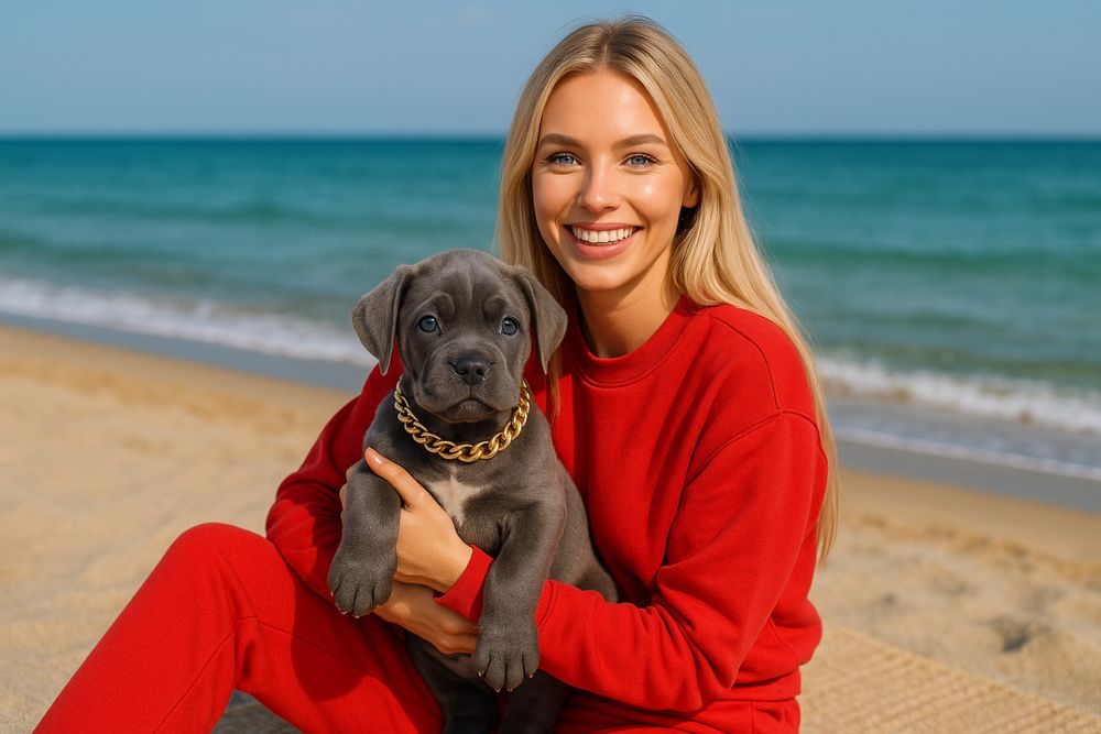 Елітний голубий щенок Метью 1,5 місяці кане-корсо