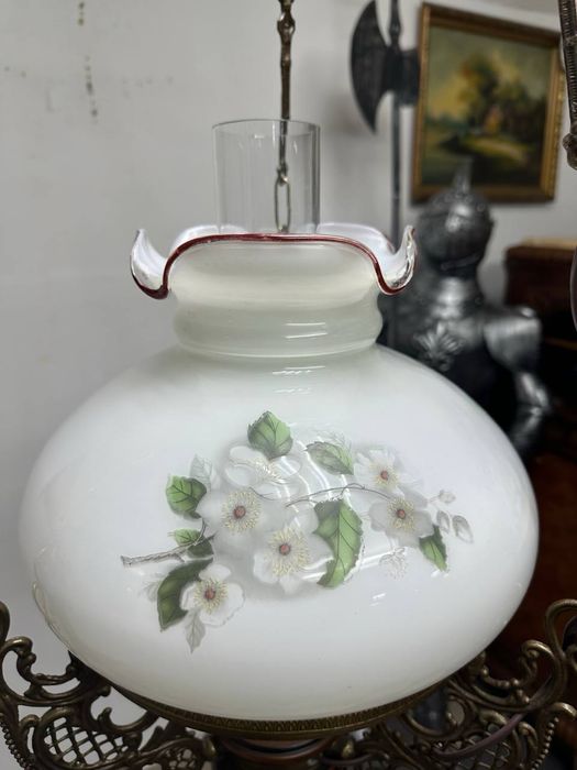 Антикварна підвісна люстра світильник бронза дерево 7608