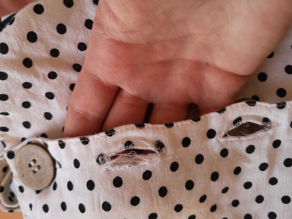 MANGO kombinezon biały w czarne grochy 34/XS