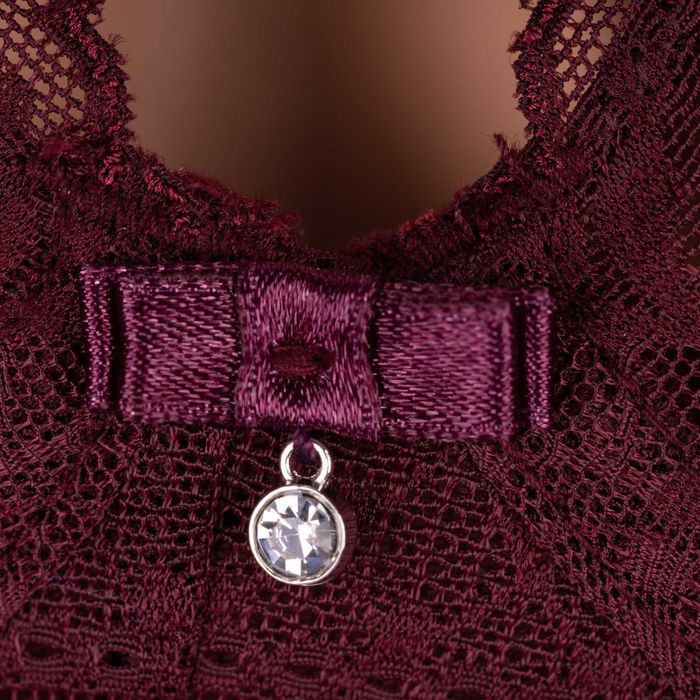 Biustonosz Schiesser 80A burgundowy koronkowy Soft Padded Bra nowy