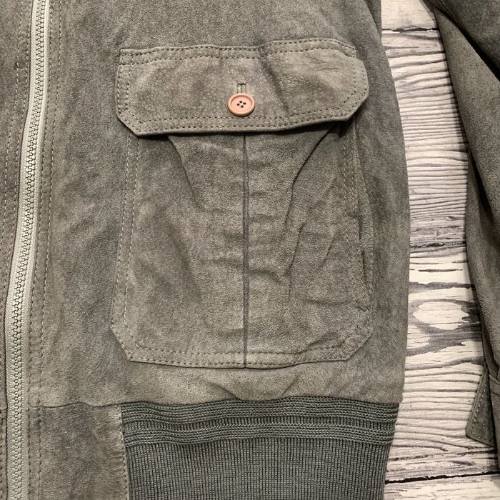 Кожаная куртка Grey Leather Aviator Pilot Bomber Alpha Cockpit