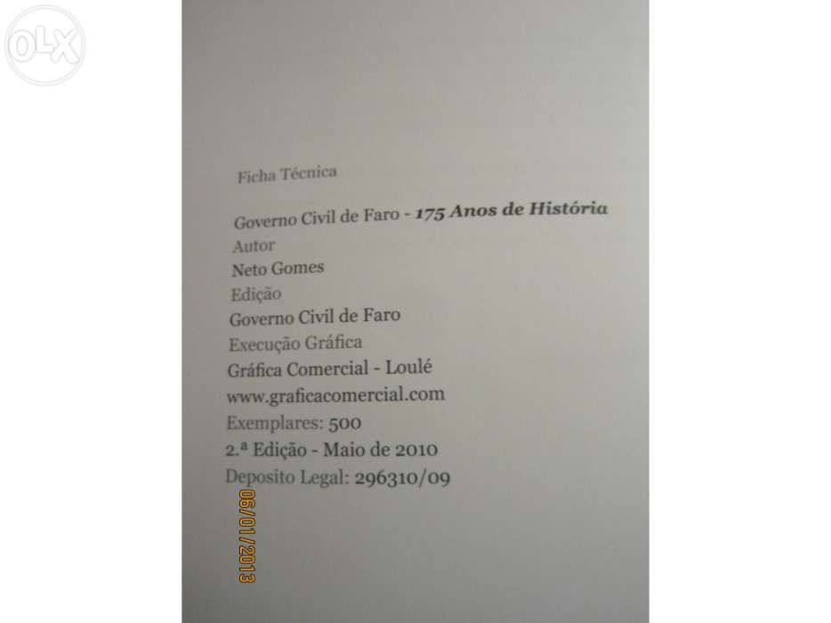 Livro Governo Civil do Distrito de Faro - 175 anos de história