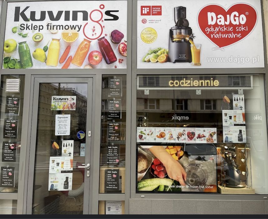 Soki DajGo z wyciskarki KUVINGS AUTO 10S