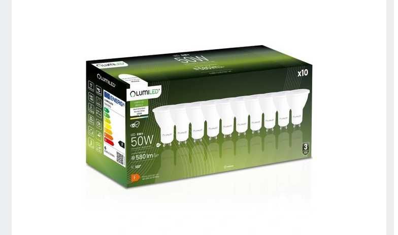 10x Żarówka LED GU10 6W 4000K BIAŁA NEUTRALNA 120° Wydajna Premium ccd