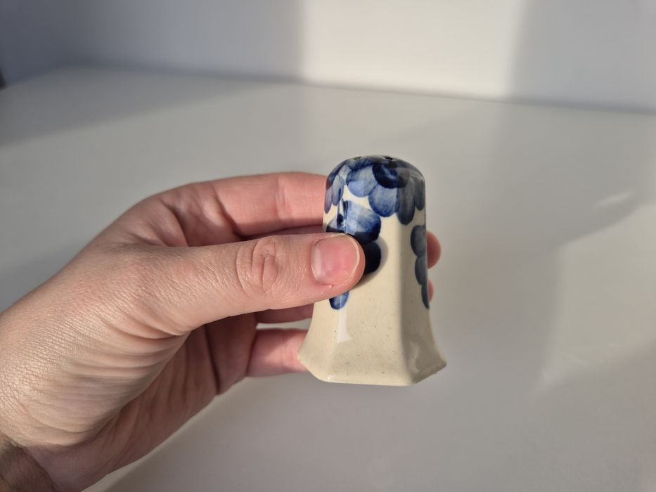 Pojemnik na przyprawy fajans Włocławek kobalt