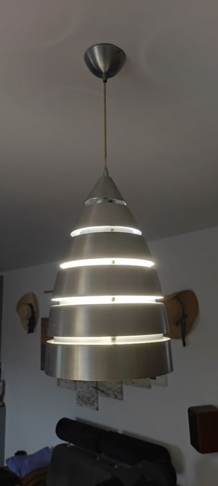 Lampy 2 szt. wiszące aluminium szczotkowane