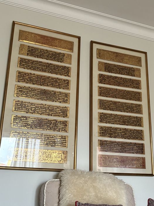 Quadro com poema birmanes muito antigo