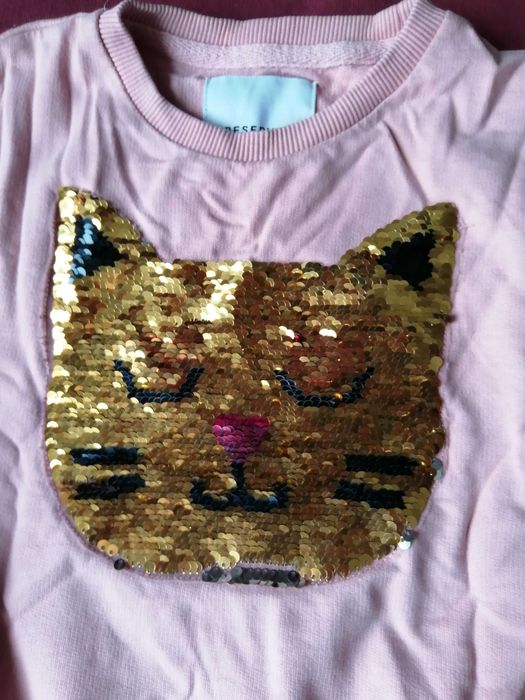 Детский свитшот с пайетками котик Reserved, рост 104