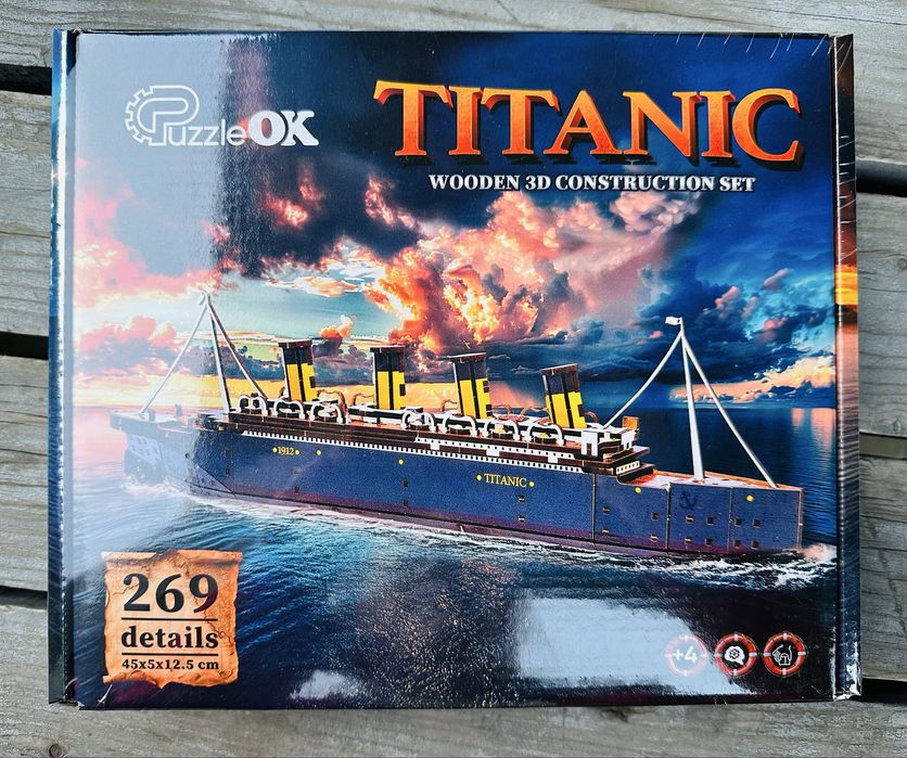 Дерев'яний 3D конструктор "Титанік" Puz-26912,  269 дет.  PuzzleOK