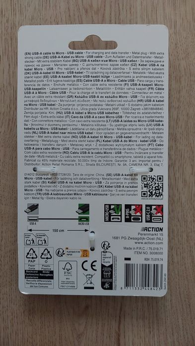 Przewód / kabel USB / nowy / 150 cm