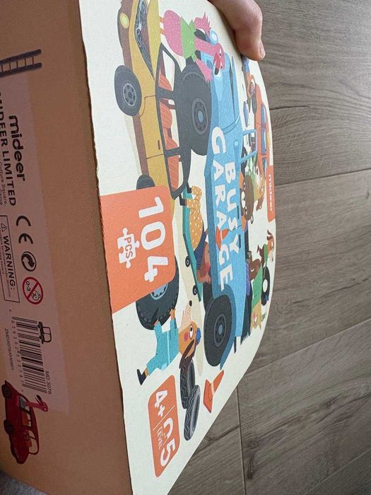 Puzzle w walizce Mideer – Mój garaż (104 elementy) 4+