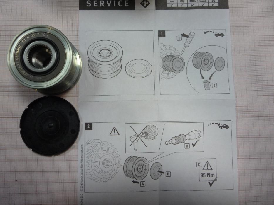 Муфта обгонная Наложенным Шкив генератора BMW Ford Opel Fiat Skoda GM