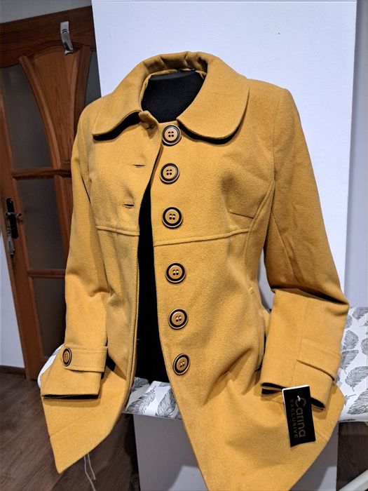 Płaszczyk krótka musztardowym/ r XL/ CARINA* nowy z metkom