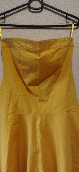 Sukienka sukieneczka wakacyjna letnia żółta L