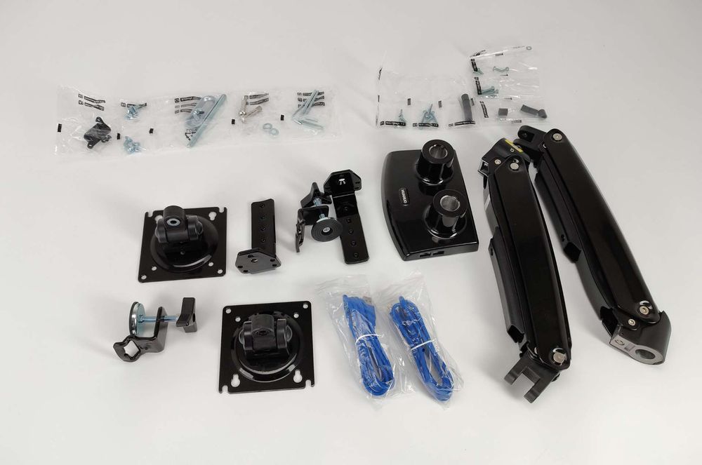 HUANUO HNDS12-E, 2-ramienny uchwyt na monitory ekrany 15-35", 2x12kg