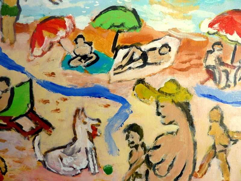 Quadro a óleo em madeira assinado