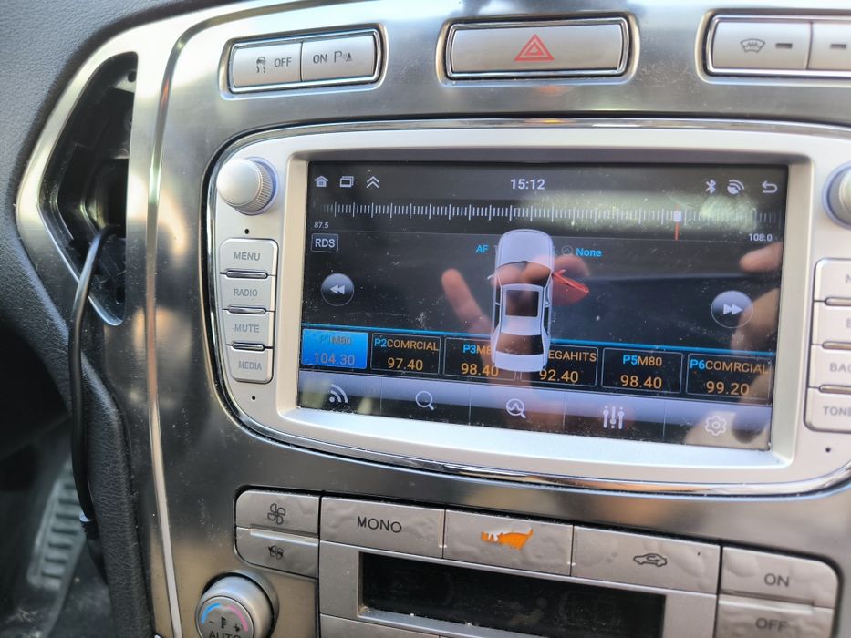 Radio android 2 din Ford 6/128GB branco