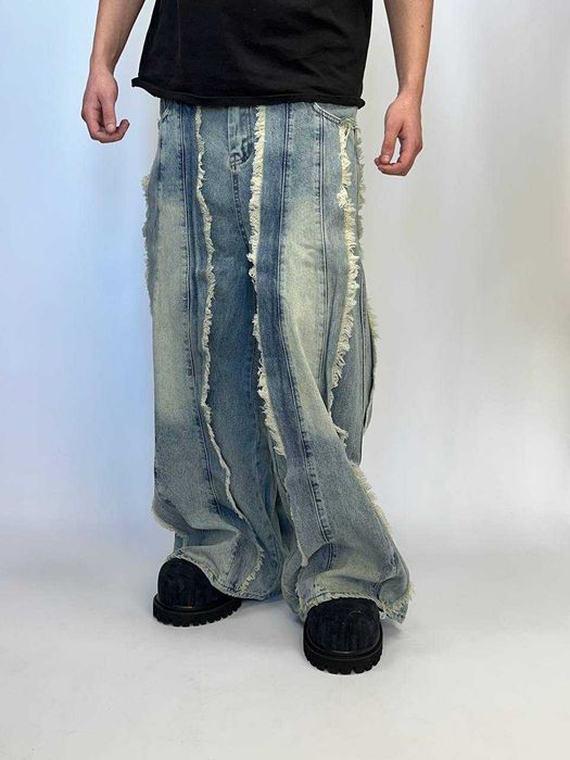 Distressed baggy custom jeans голубі штани джинси M L S