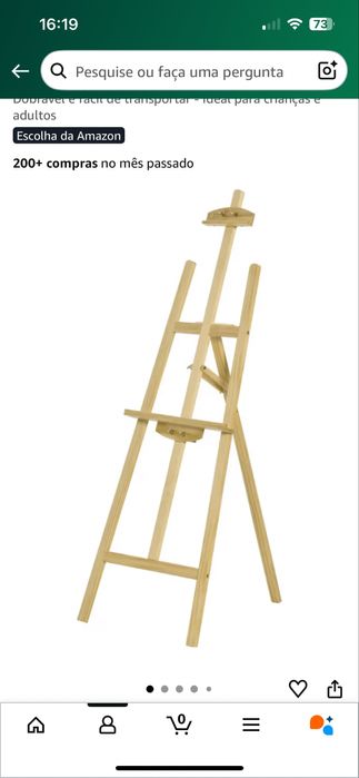 Cavalete madeira 175cm