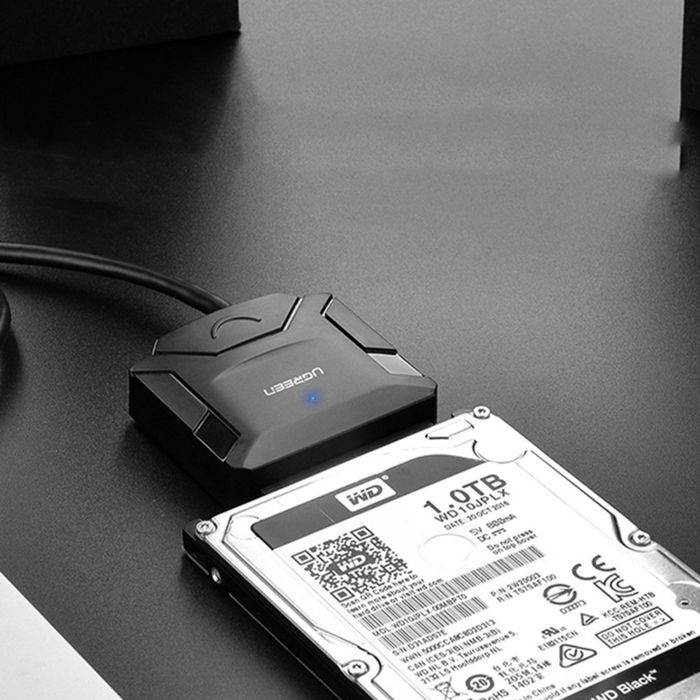Перехідник UGREEN CR108 USB 3.0 to SATA III (F) + DC Adapter Black (20