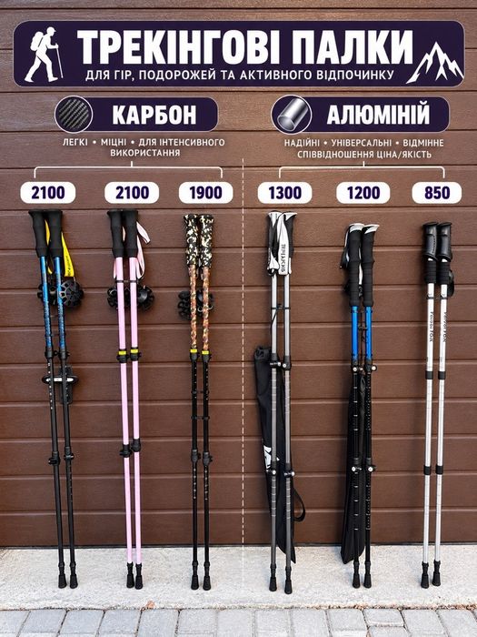 Трекінгові палиці 2шт. Різні види.